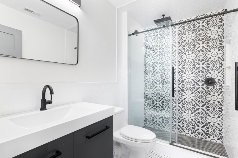 Bathroom Featuring Bold Tile Patterns