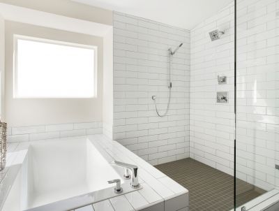 Shower with Built-in Seating