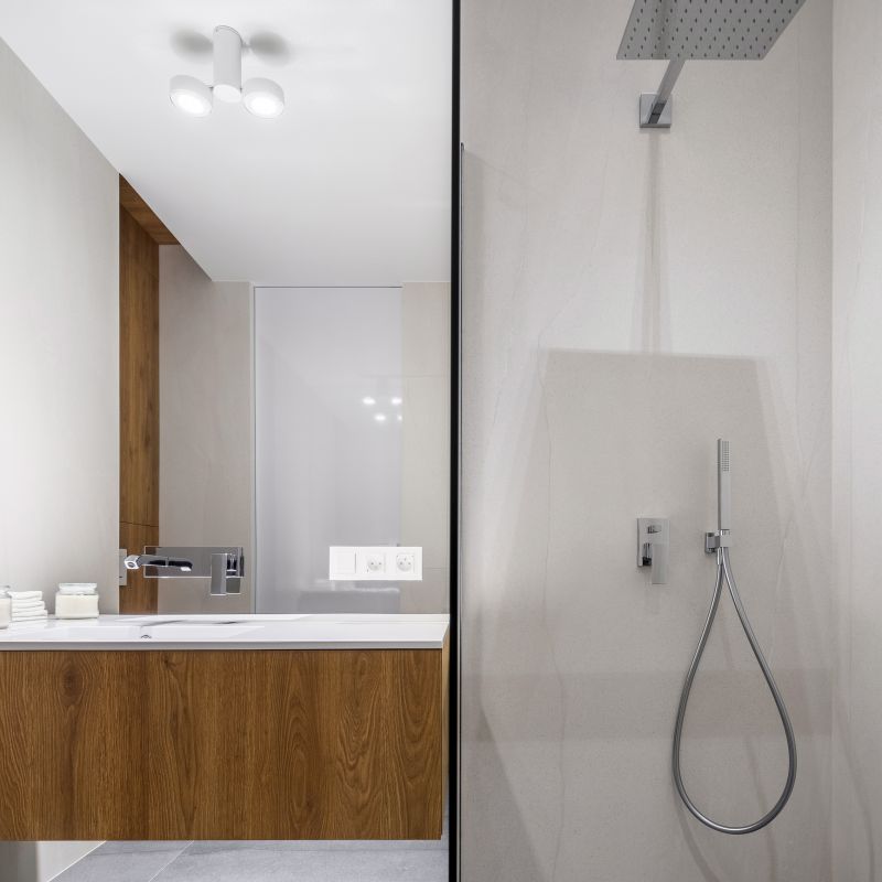Elegant Bathroom with New Shower